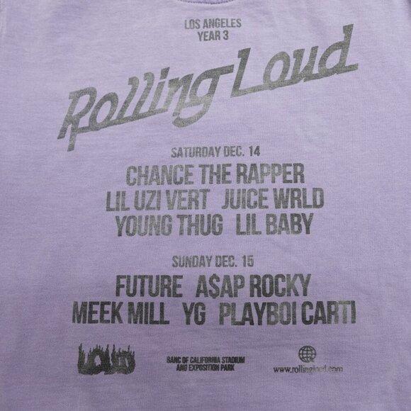 Rolling Loud Sweater Large Purple 2019 Los Angeles ASAP Uzi Future Lil Ba - Picture 3 of 10